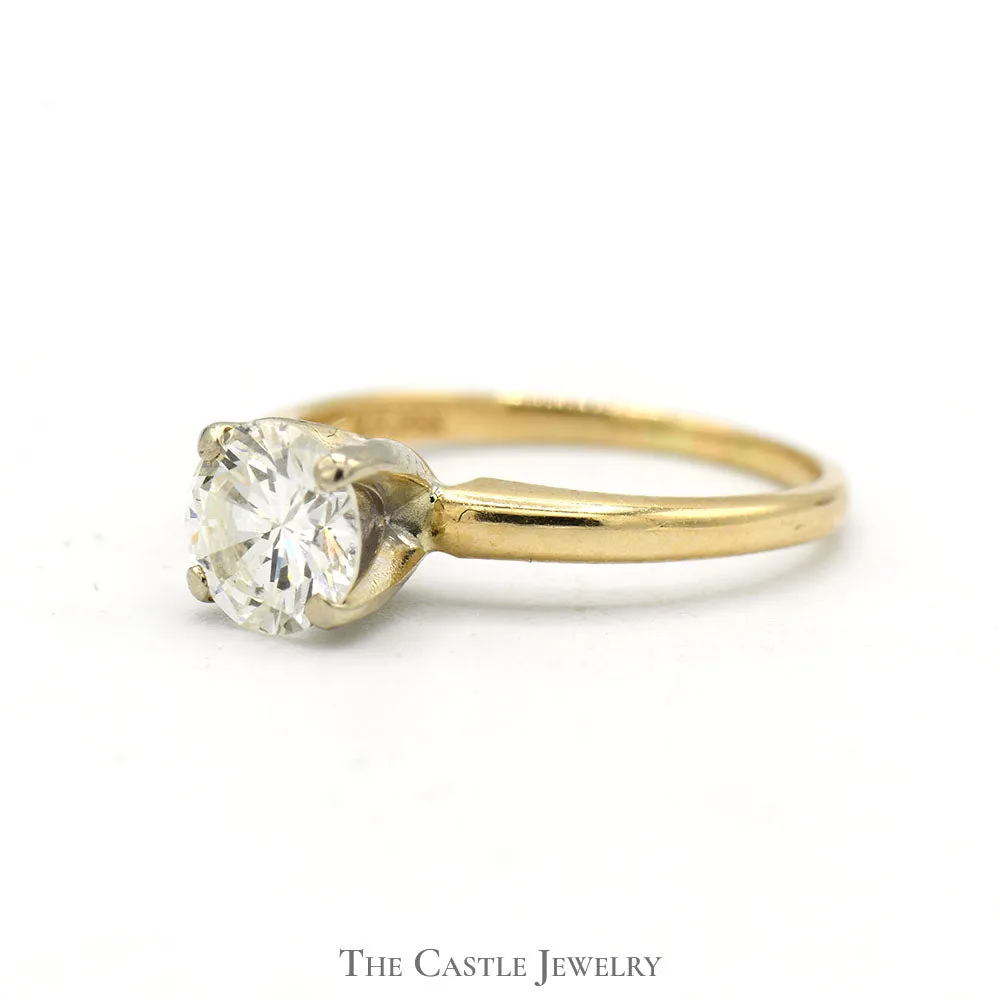 .94ct Round Diamond Solitaire Engagement Ring in 14k Yellow Gold 4 Prong Mounting