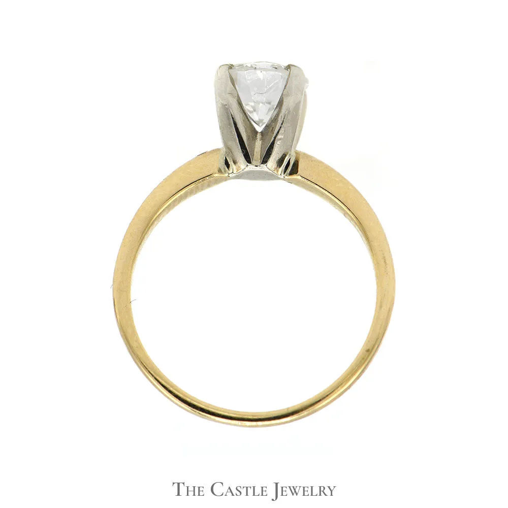 .94ct Round Diamond Solitaire Engagement Ring in 14k Yellow Gold 4 Prong Mounting
