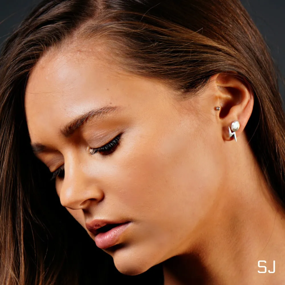 Aja Silver Stud Earrings