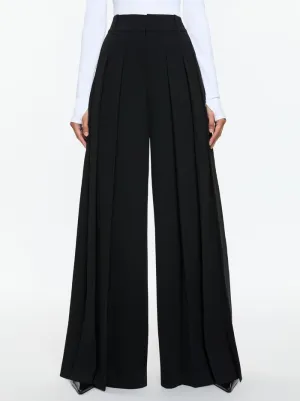 Alice   Olivia - Simon High Rise Wide Leg Pleated Trouser - Black
