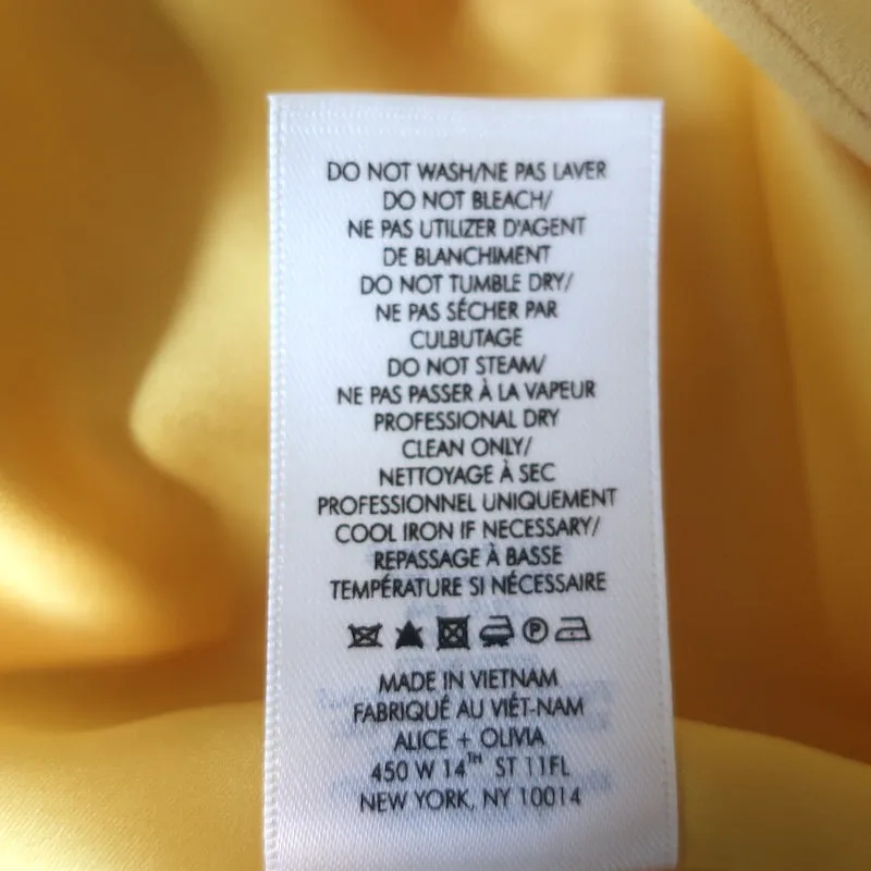 Alice   Olivia Skye Boxy Boyfriend Blazer Golden Rod Crepe Size 12 NEW