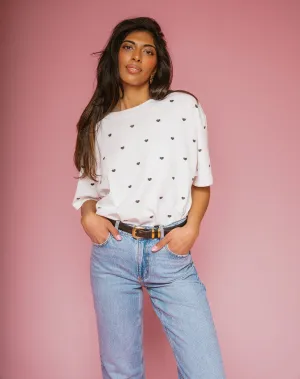 All Over Mini Heart Oversized Boxy Tee