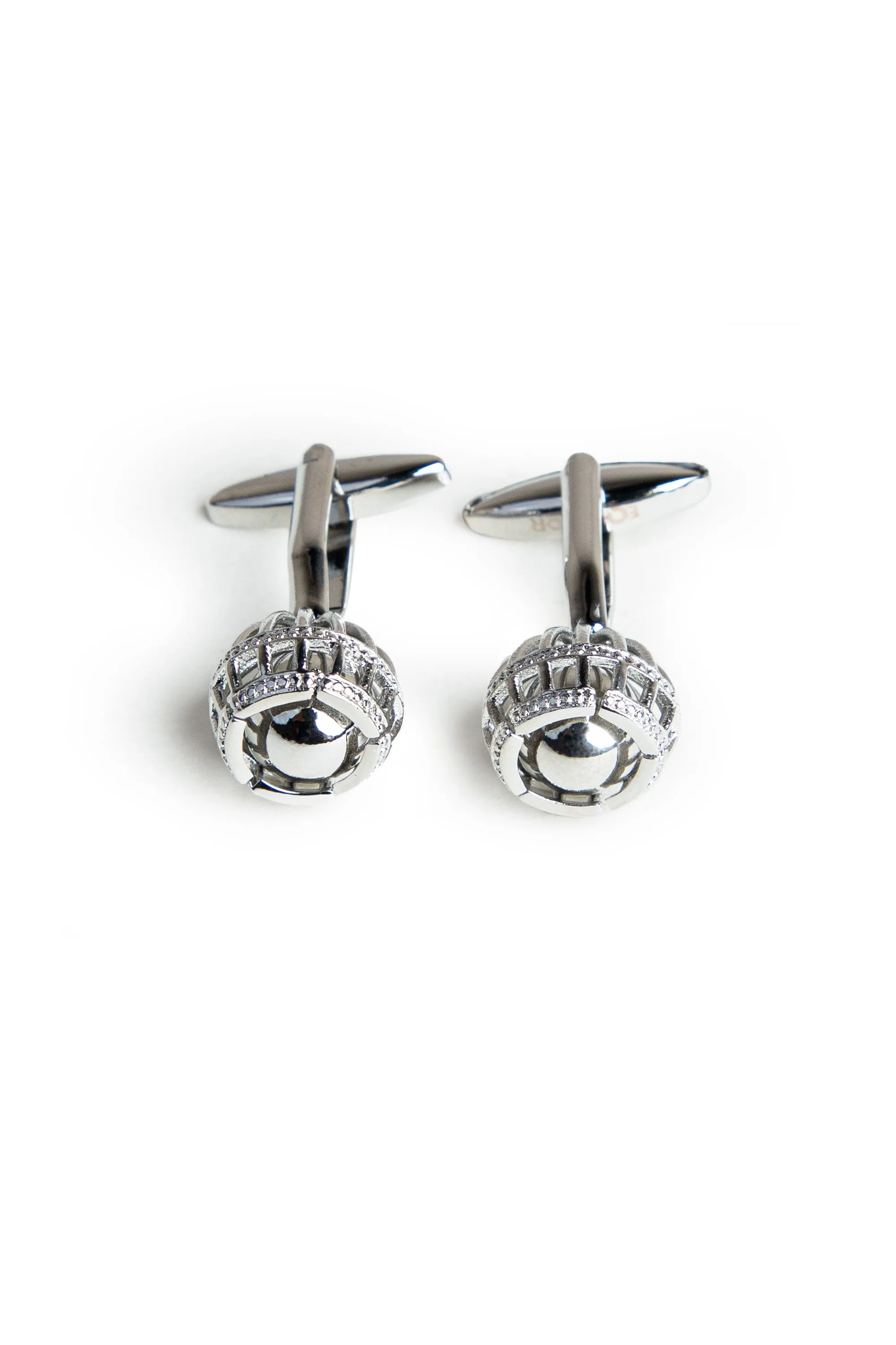 All Silver Bullet Back Cufflinks