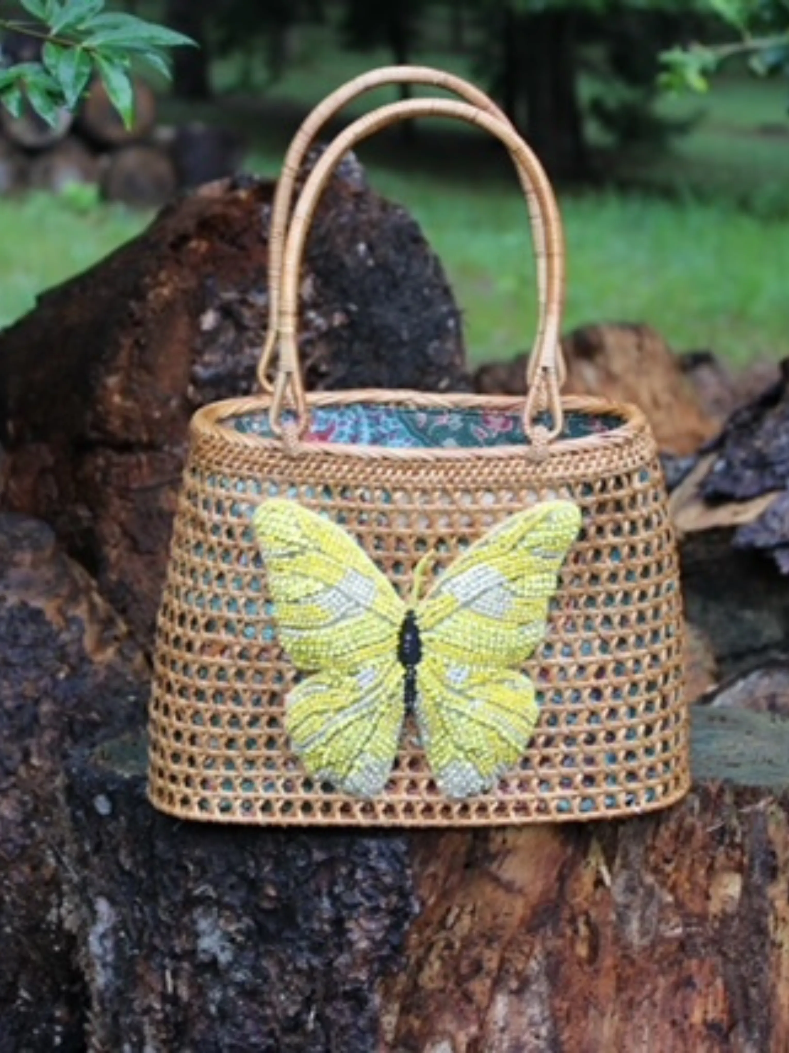 All Yellow Butterfly Handbag