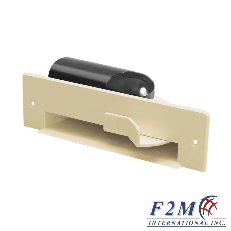 Almond Flush Mount Automatic Dustpan Sweep Inlet for Central Vacuum Systems with Installation Elbow
