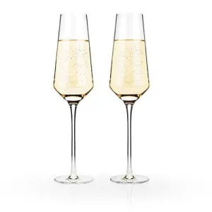 ANGLED CRYSTAL CHAMPAGNE FLUTES