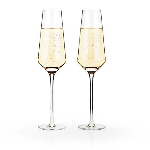 ANGLED CRYSTAL CHAMPAGNE FLUTES