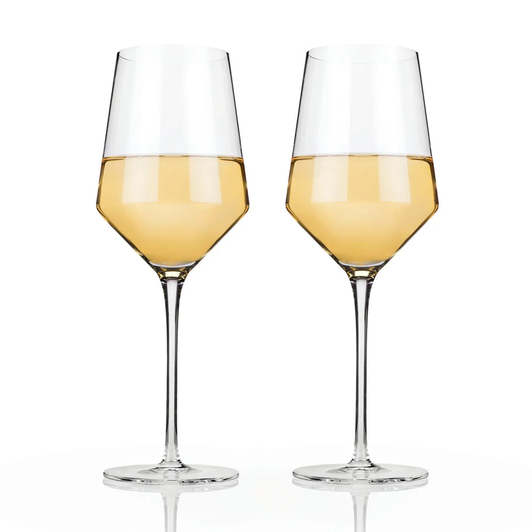ANGLED CRYSTAL CHARDONNAY GLASSES