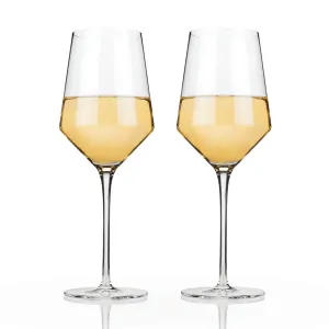 ANGLED CRYSTAL CHARDONNAY GLASSES