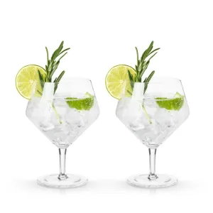 ANGLED CRYSTAL GIN & TONIC GLASSES