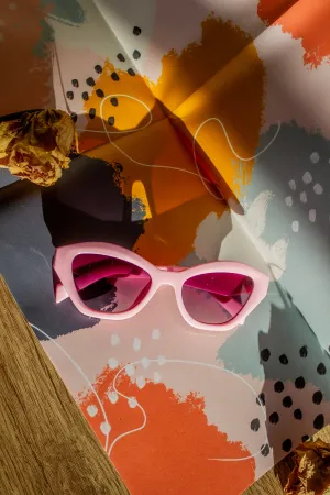 Angled Polygon Thick Frame Sunglasses