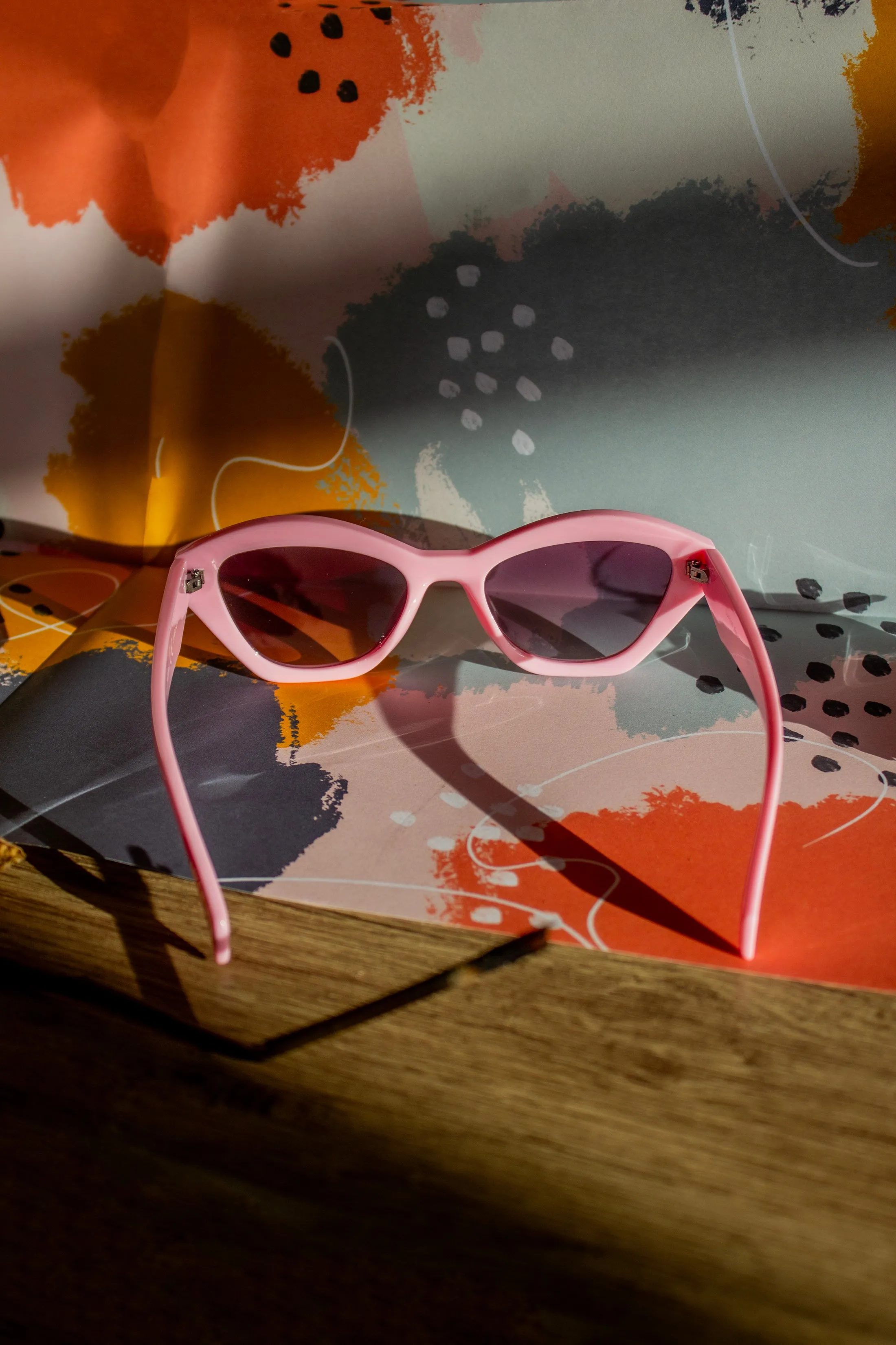 Angled Polygon Thick Frame Sunglasses