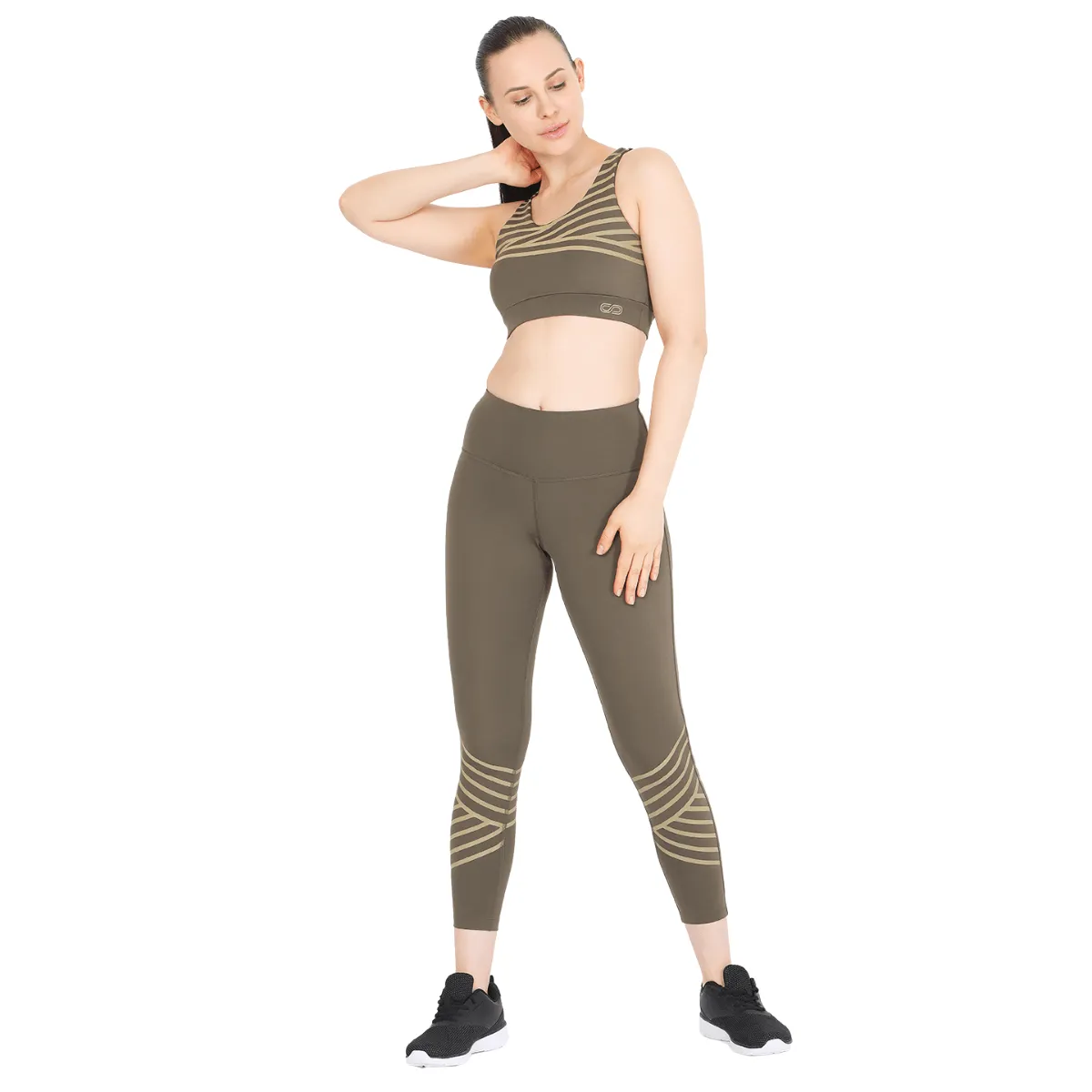 Athena Reflective Crop Top Olive