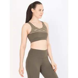 Athena Reflective Crop Top Olive
