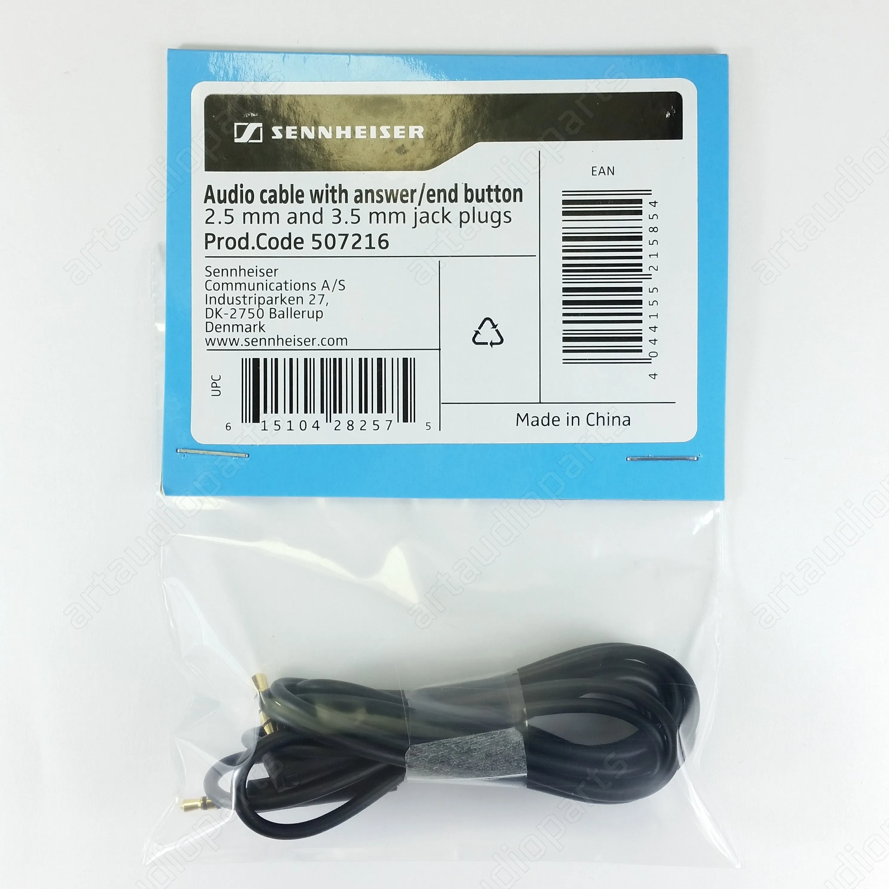Audio cable with remote control for Sennheiser PXC-480 PXC-550 MB-660