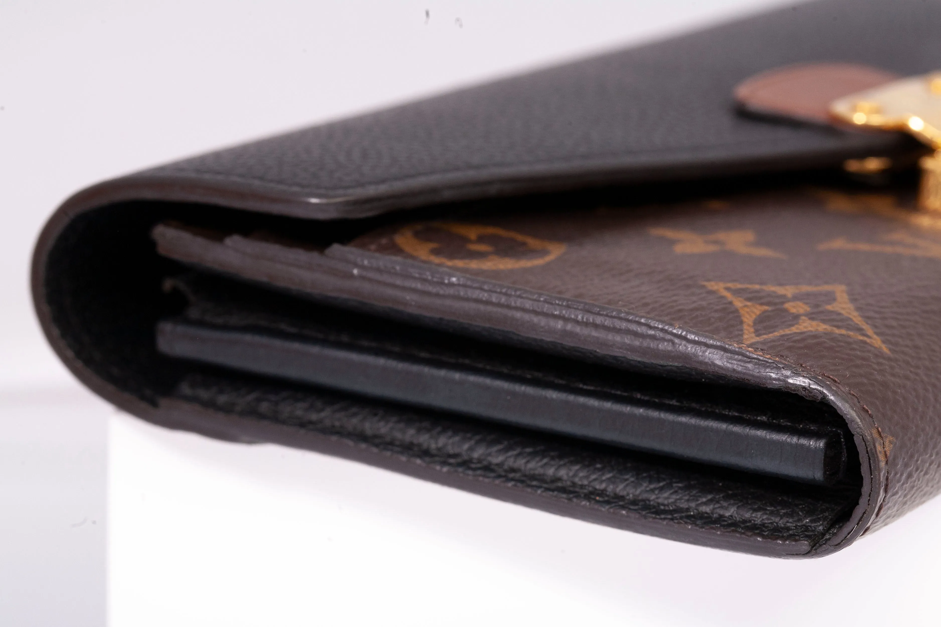 Authentic Louis Vuitton Black Monogram Canvas Pallas Wallet