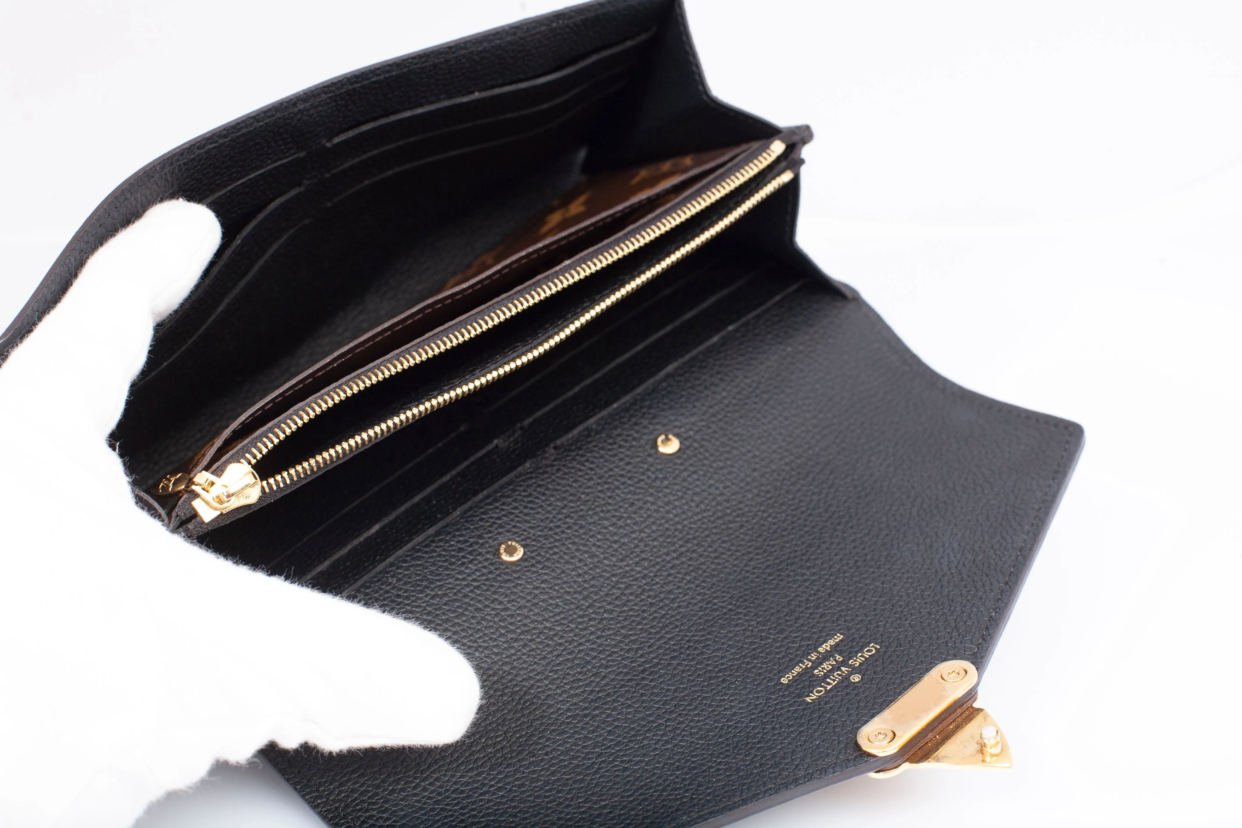 Authentic Louis Vuitton Black Monogram Canvas Pallas Wallet