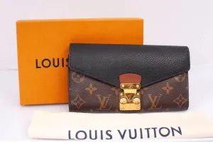 Authentic Louis Vuitton Black Monogram Canvas Pallas Wallet