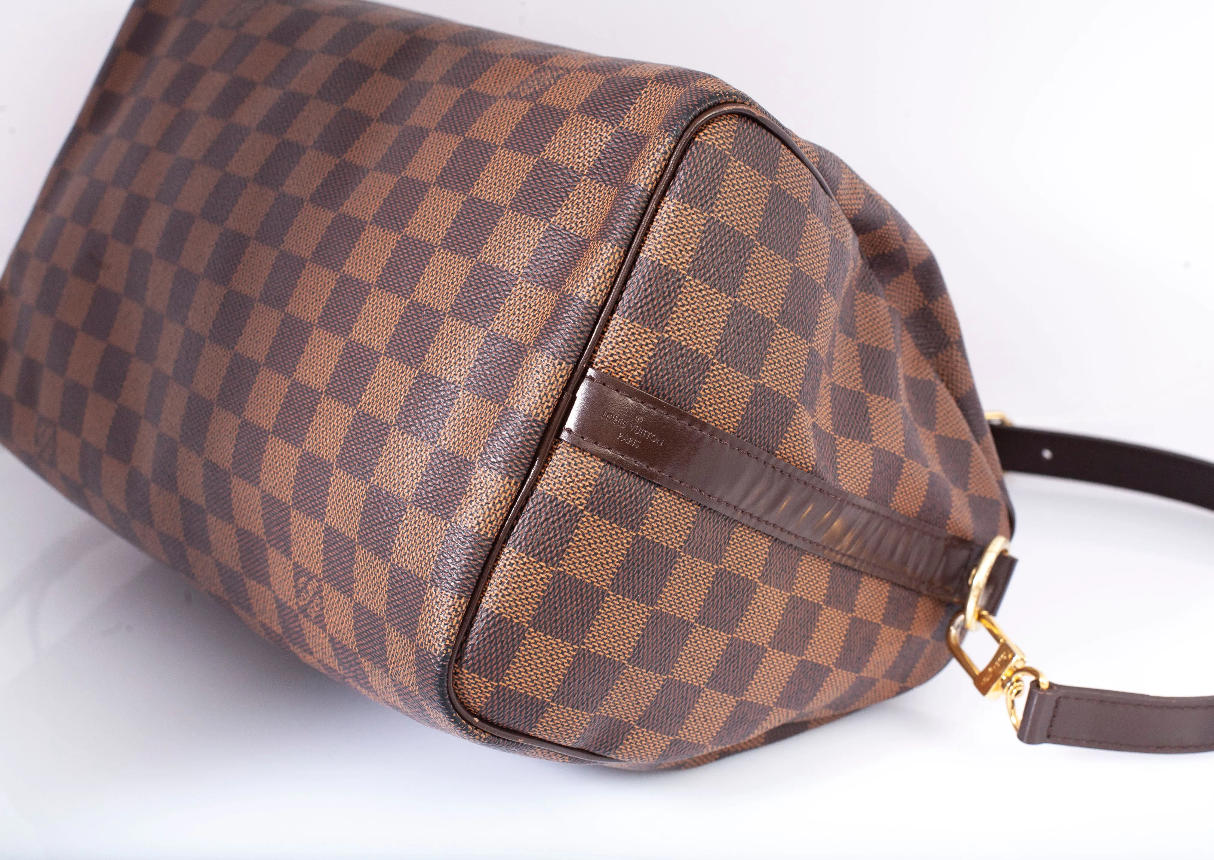 Authentic LOUIS VUITTON Damier Ebene Speedy 30 Bandouliere Shoulder Bag