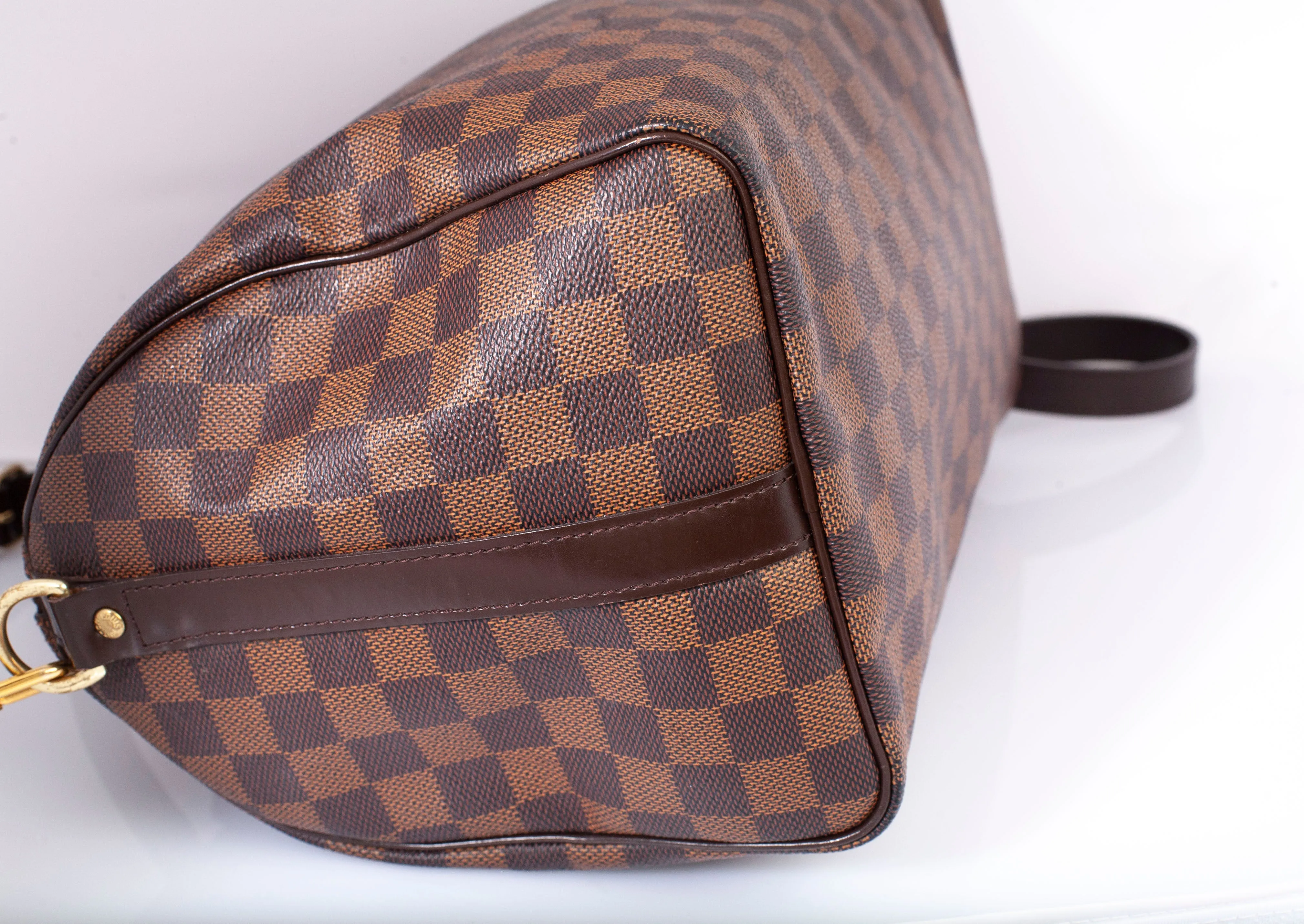 Authentic LOUIS VUITTON Damier Ebene Speedy 30 Bandouliere Shoulder Bag