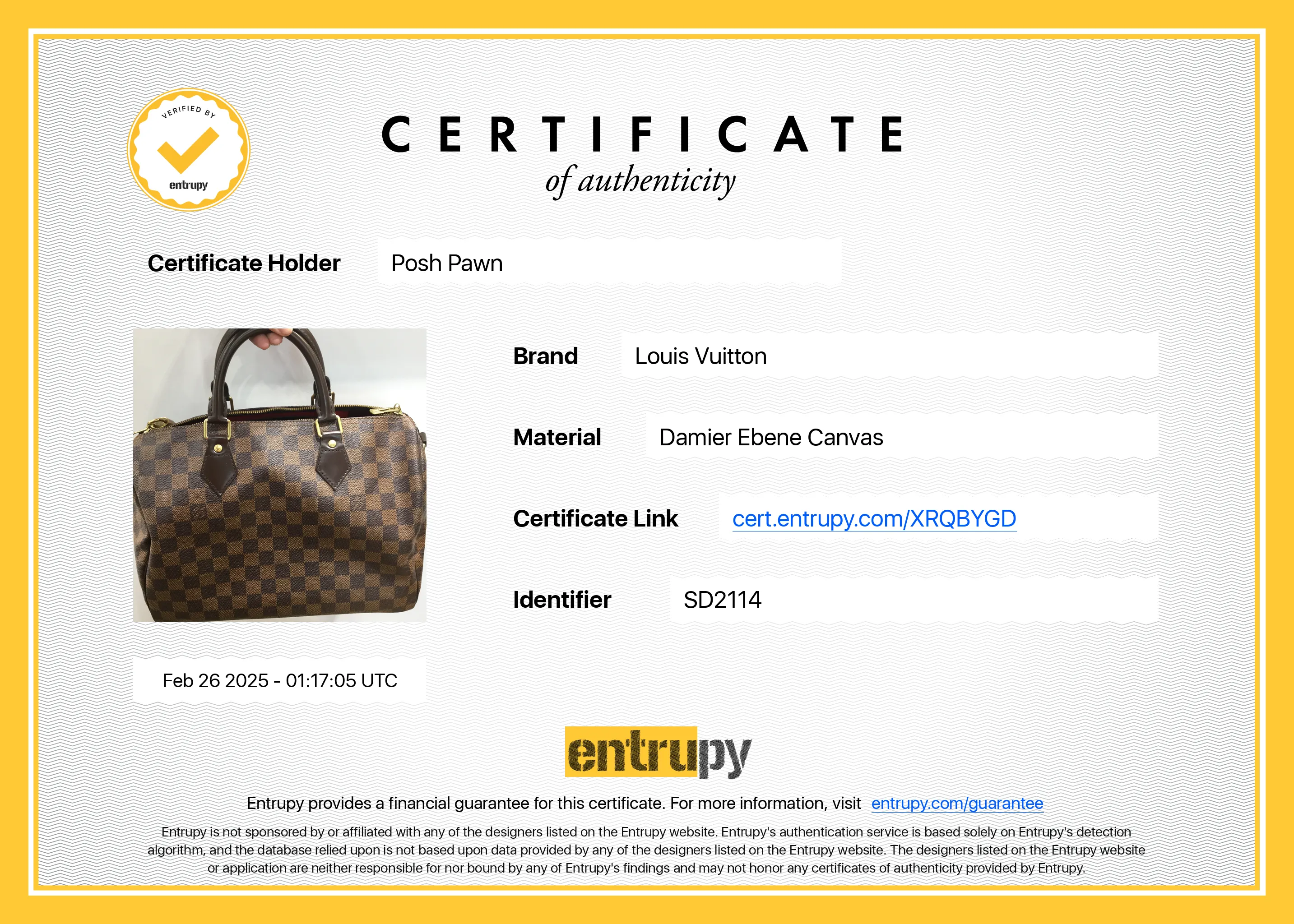Authentic LOUIS VUITTON Damier Ebene Speedy 30 Bandouliere Shoulder Bag