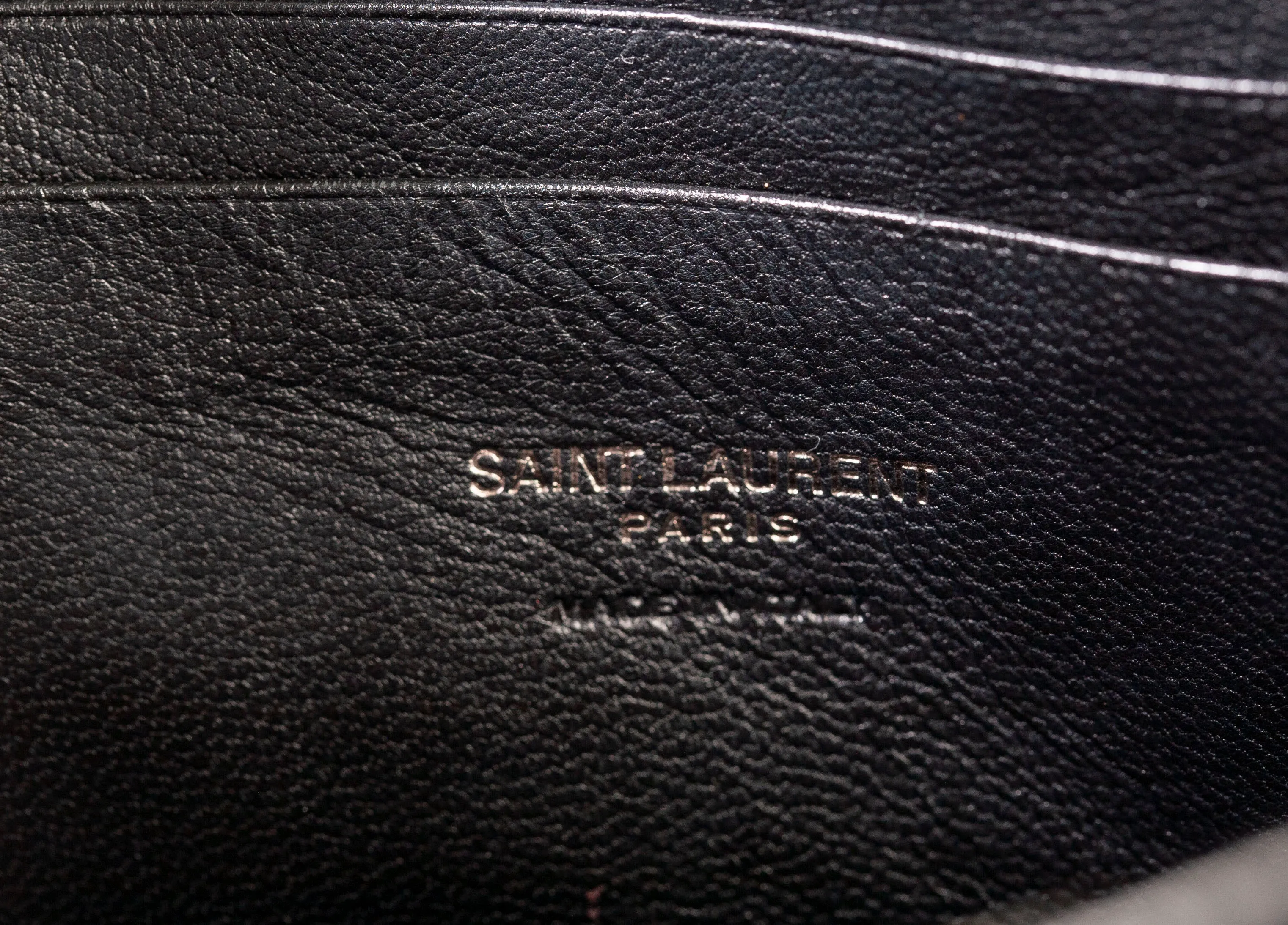 Authentic Saint Laurent Patent Matelassé Monogram Mini Lou Black Camera Bag