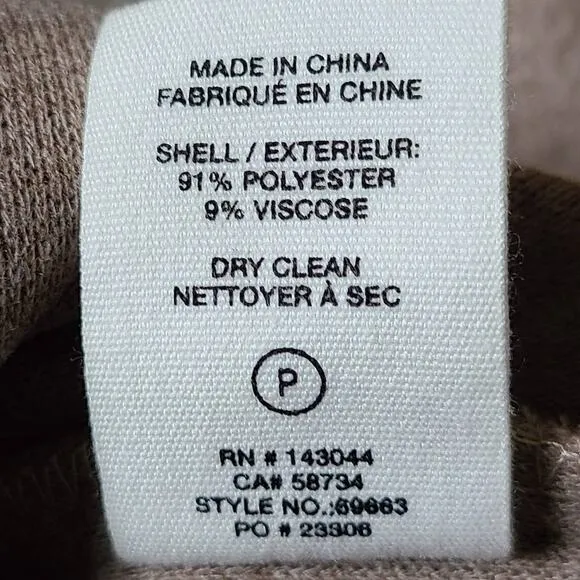 AVEC LES FILLES Button Front Boyfriend Shacket Oat Melange 69663 Women's Large