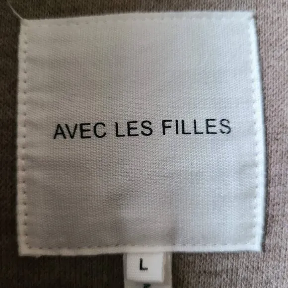 AVEC LES FILLES Button Front Boyfriend Shacket Oat Melange 69663 Women's Large