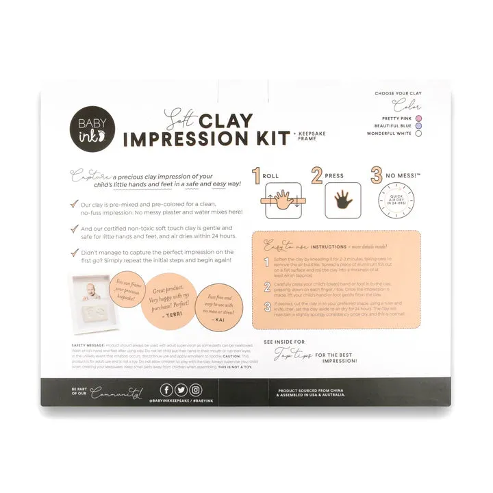 Baby Ink Soft Clay Impressions Kit   Frame - Blue