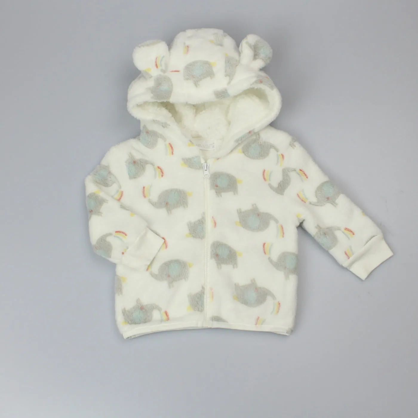 Baby Unisex Off-Set Plush Jacket - Elephant (PK6) (6-24m) F32569