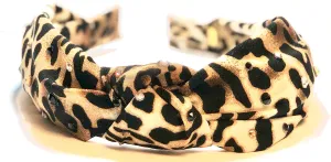 Bari Lynn Animal Print Twist Knot Headband with Crystals