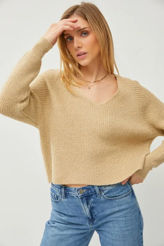 Becca cropped V Sweater