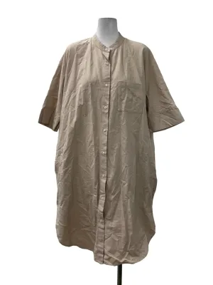 Beige Button Down Boxy Dress