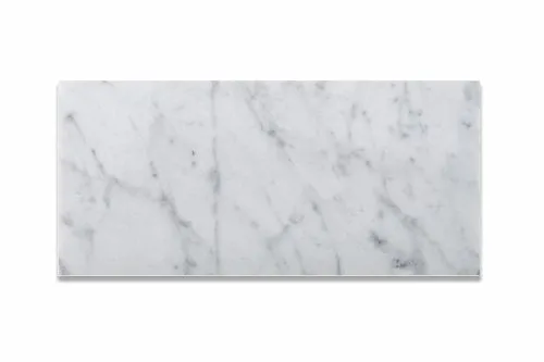 Bianco Carrara White 6 X 12 Marble Polished Brick Tile - Lot of 50 sq. ft.