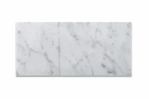 Bianco Carrara White 6 X 12 Marble Polished Brick Tile - Lot of 50 sq. ft.