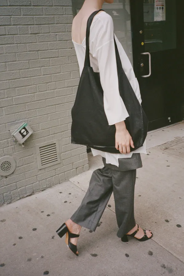BIG BIRTHDAY BAG, BLACK LAMBSKIN