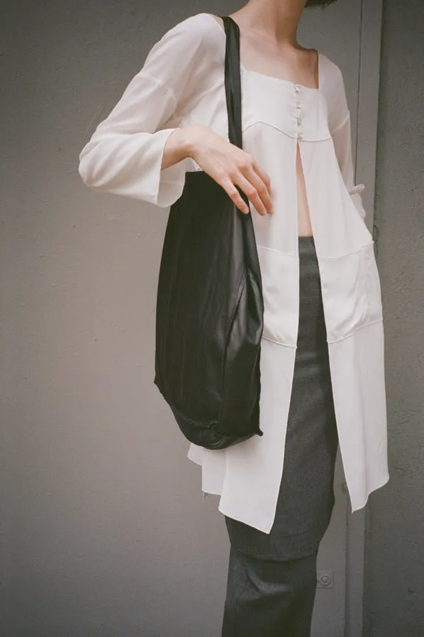 BIG BIRTHDAY BAG, BLACK LAMBSKIN