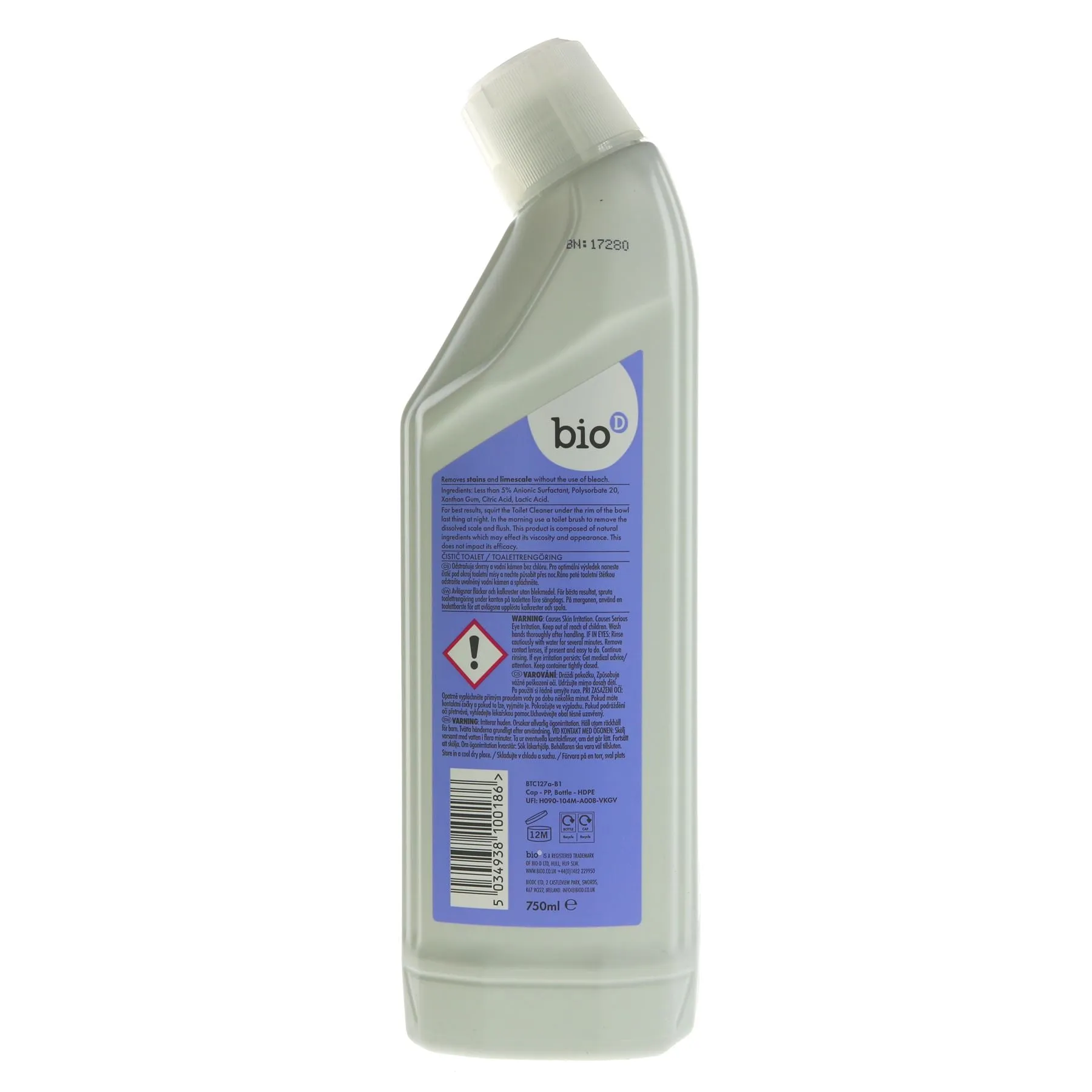 Bio D | Toilet Cleaner - Angled Head Fragrance Free | 750 ML