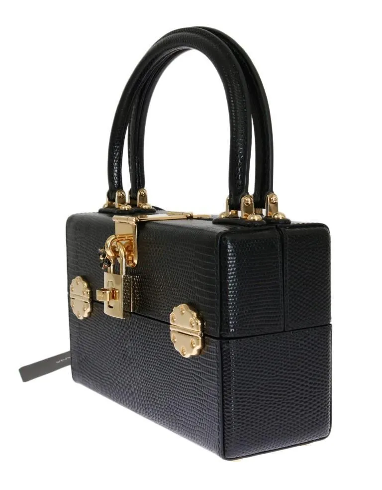 Black Leather Hand Cosmetic Bag