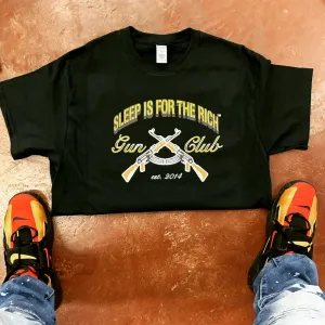 (Black) “OFFICIAL” Sleep is For The Rich Gun Club” Tee