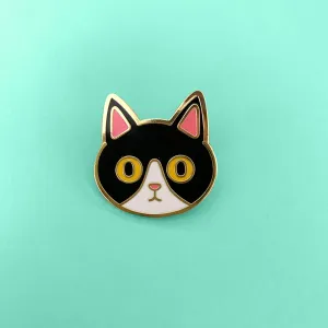 Black Tuxedo Cat Enamel Pin