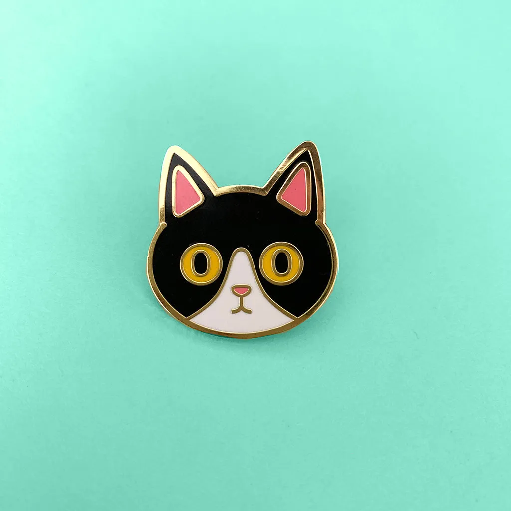 Black Tuxedo Cat Enamel Pin