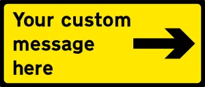 Black/Yellow - Right Arrow - 1050x450mm