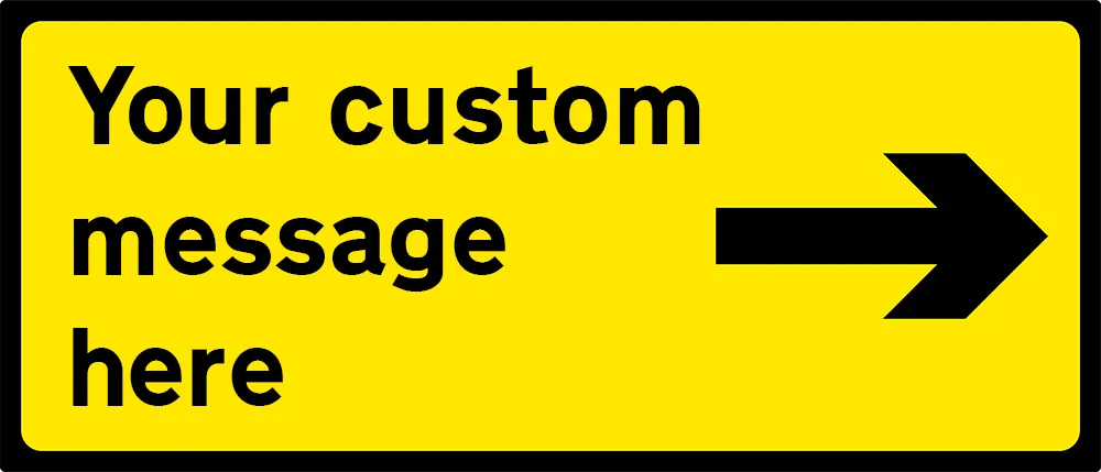 Black/Yellow - Right Arrow - 1050x450mm