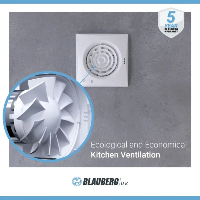 Blauberg CALM-100 Low Noise Energy Efficient Bathroom Extractor Fan Standard White - 4" 100mm