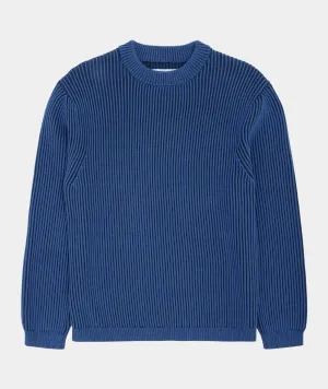 Boxy Cotton Knit - Bicolored blue/navy