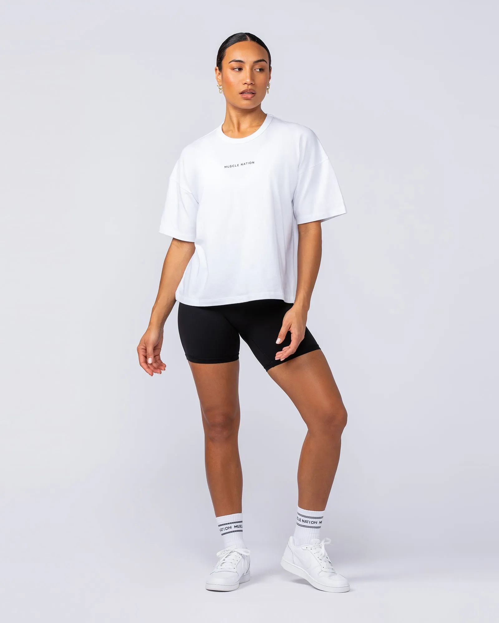 Boxy Fit Tee - White