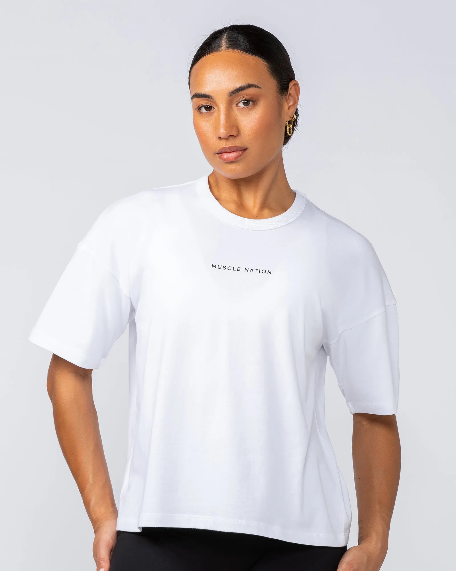Boxy Fit Tee - White