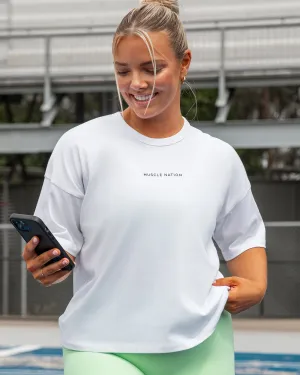 Boxy Fit Tee - White