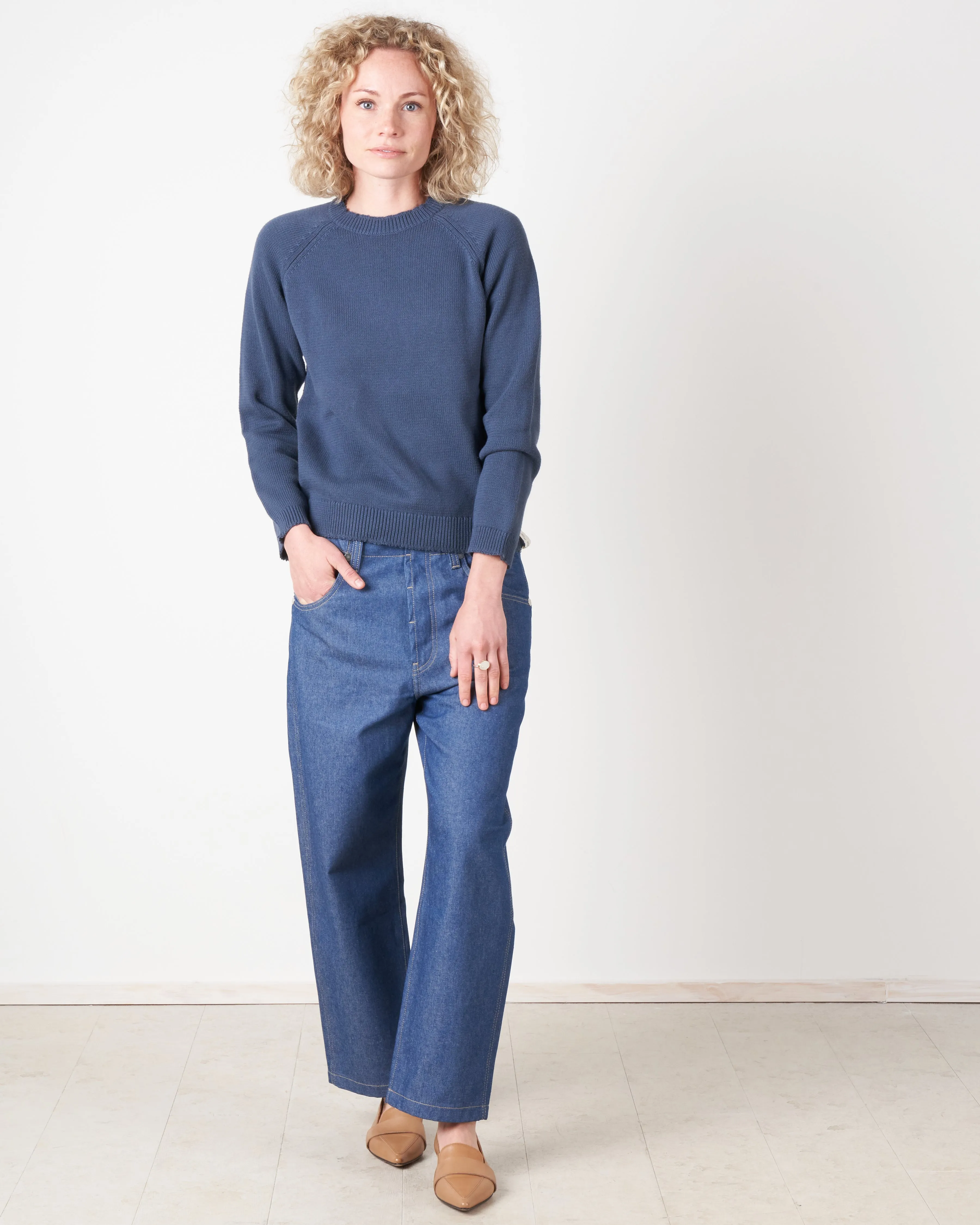 boxy roundneck pullover - night